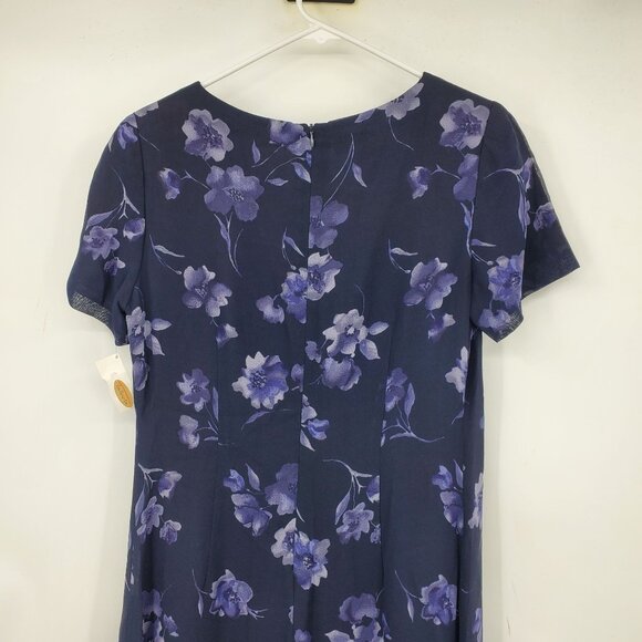 NWT Talbots Purple Floral Print Short Sleeved Maxi Long Dress Size 6 - Picture 11 of 12